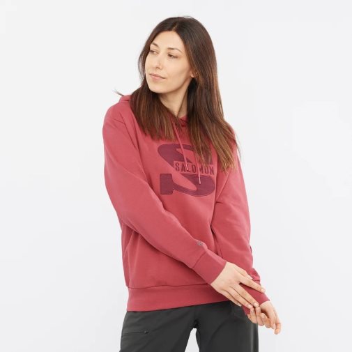 Red Salomon Outlife Logo Summer Women's Sweatshirt | IE RT0346